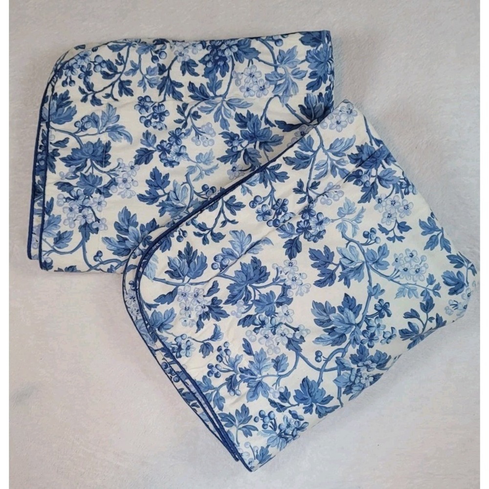 Laura Ashley Blue and White Floral Pillow Shams